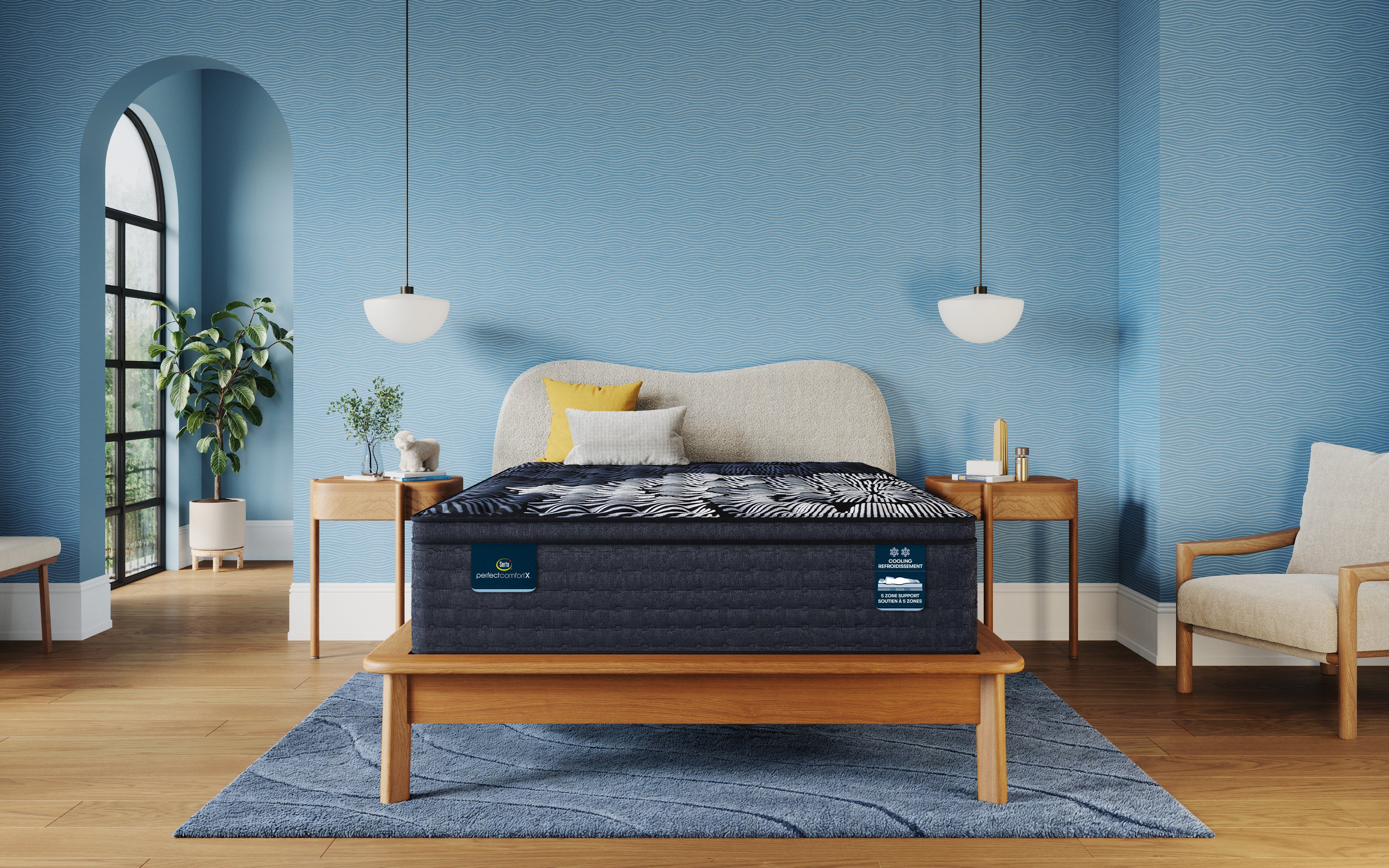 Matelas Serta Hybride mousse mémoire graphite de 15 po - Ferme