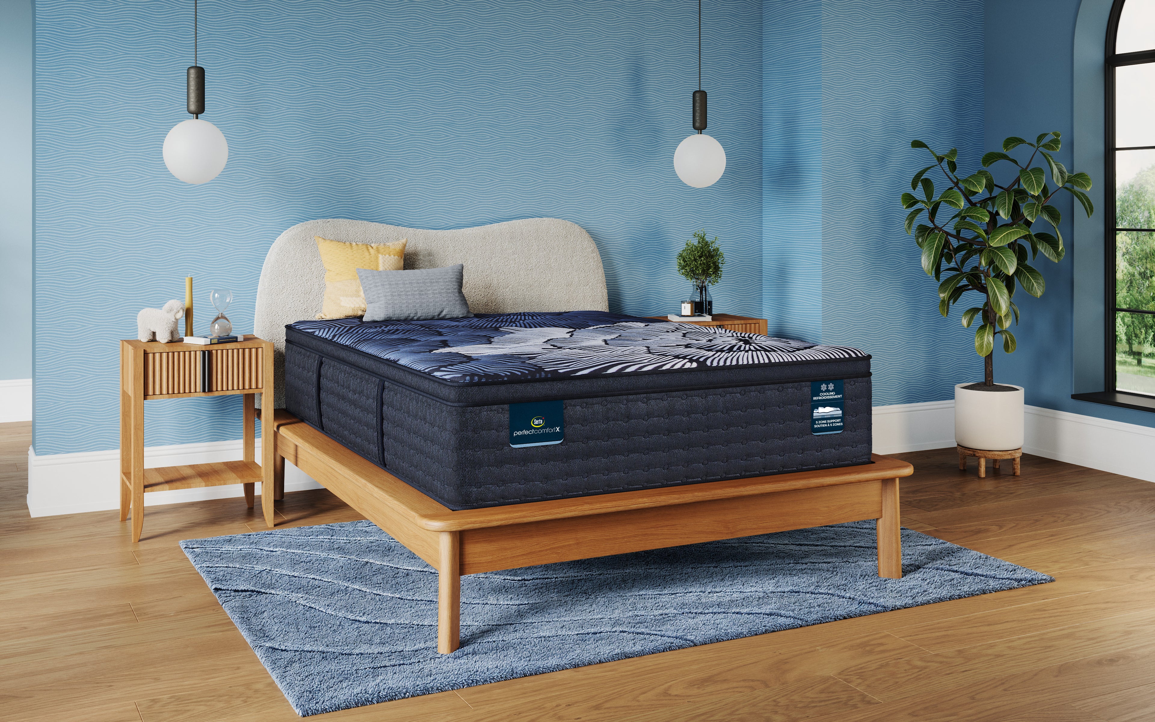 Matelas Serta Hybride mousse mémoire graphite de 15 po - Moelleux