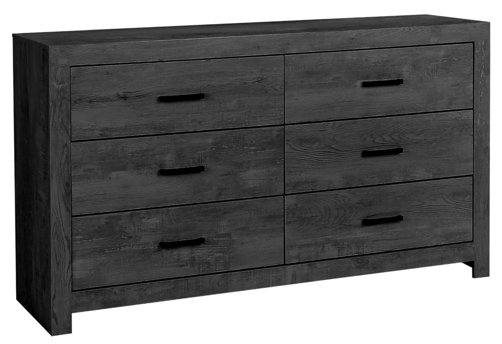 Commode 6 tirroirs bois Gris - Charbon