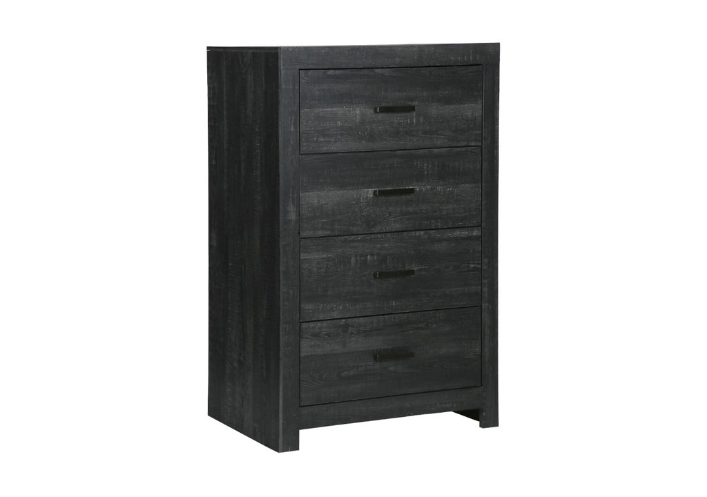 Commode 5 tirroirs bois Gris - Charbon