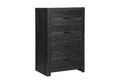 Commode 5 tirroirs bois Gris - Charbon