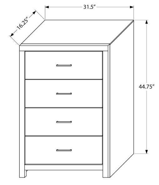 Commode 5 tirroirs bois Gris - Charbon
