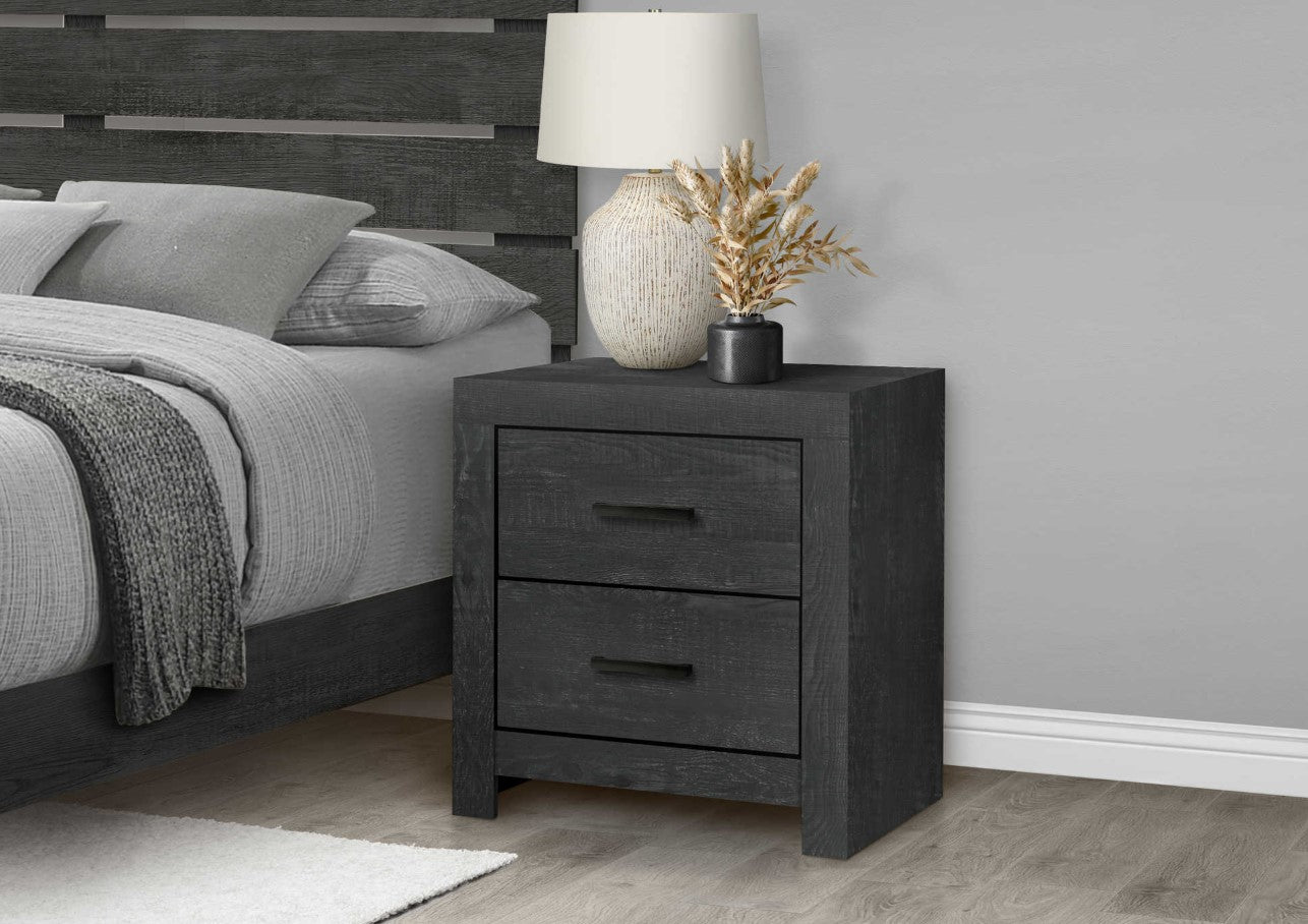 Table de chevet bois Gris - Charbon