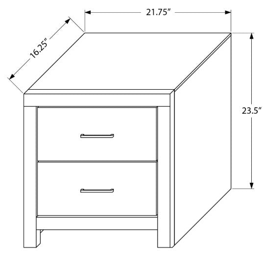 Table de chevet bois Gris - Charbon