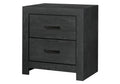 Table de chevet bois Gris - Charbon