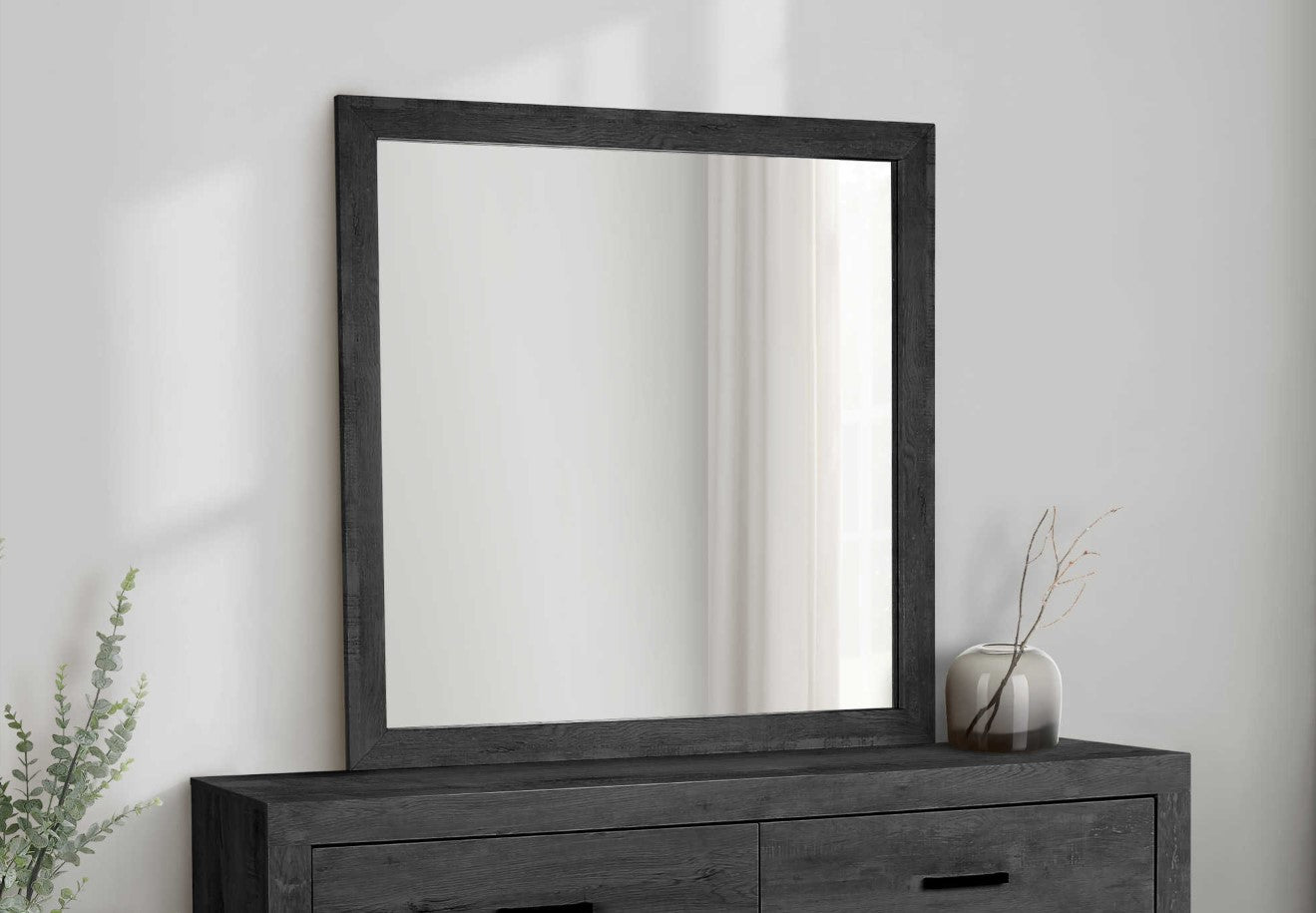 Mirroir contour Gris - Charbon