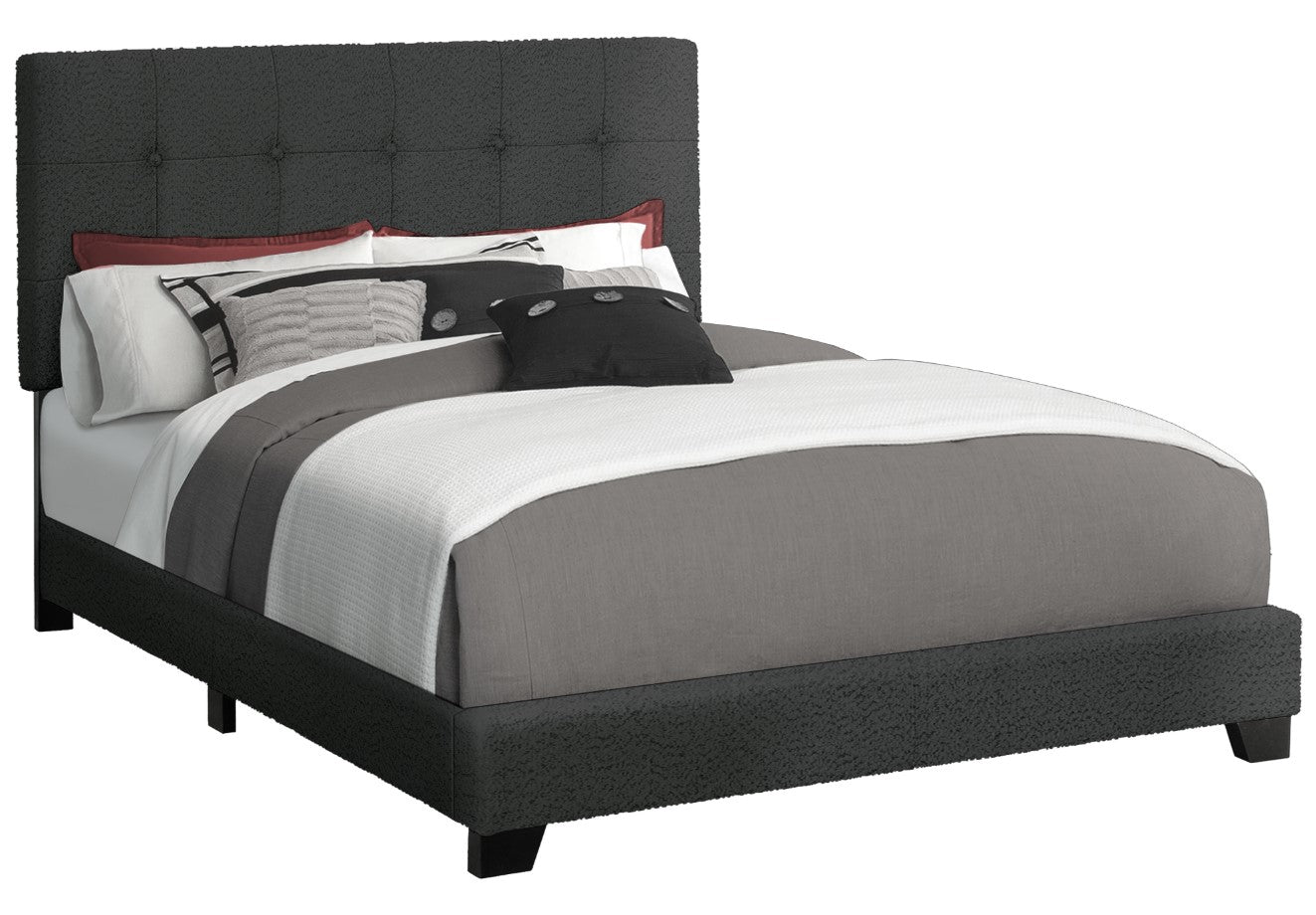 Lit tissu bouclé gris graphite - Chateauguay