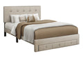 Lit Tissu beige avec Rangement - Martine