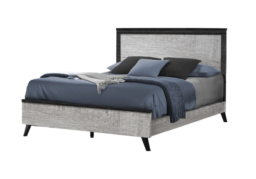 Lit de bois gris 2 tons - Chambly