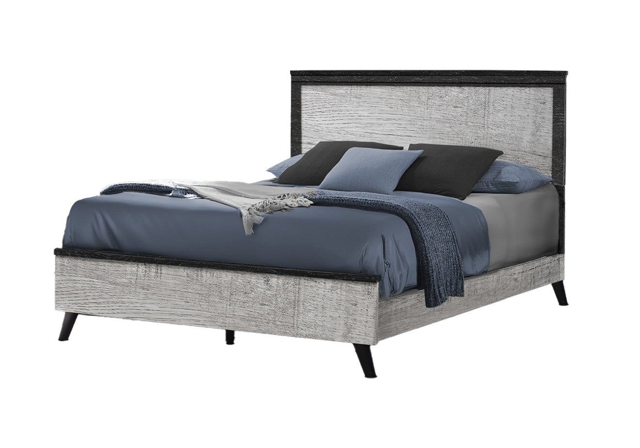 Lit de bois gris 2 tons - Chambly
