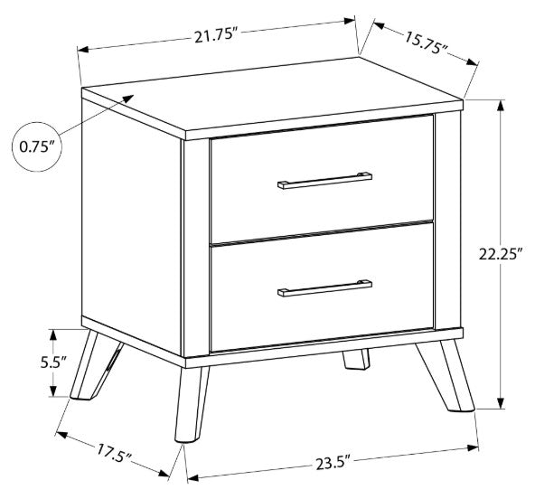 Table de chevet bois 2 ton - Chambly