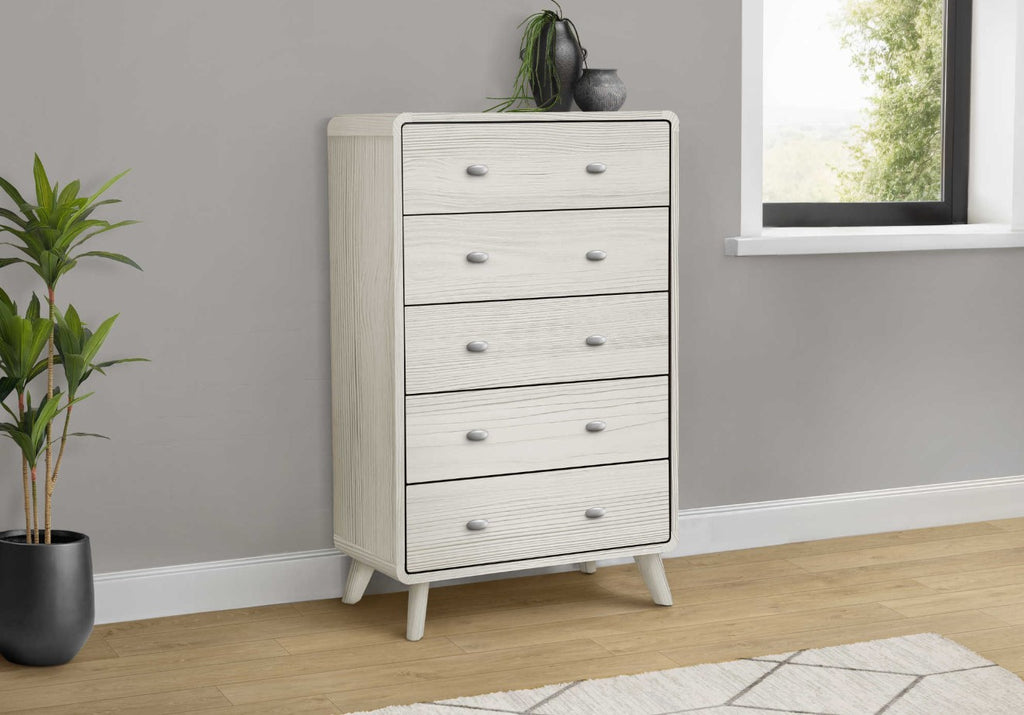 Commode 5 tirroirs bois beige - Sablon
