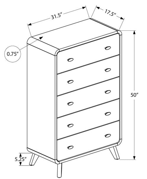 Commode 5 tirroirs bois beige - Sablon