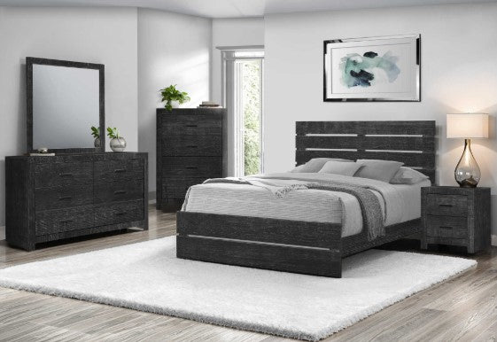 Base de lit bois graphite - Rockland