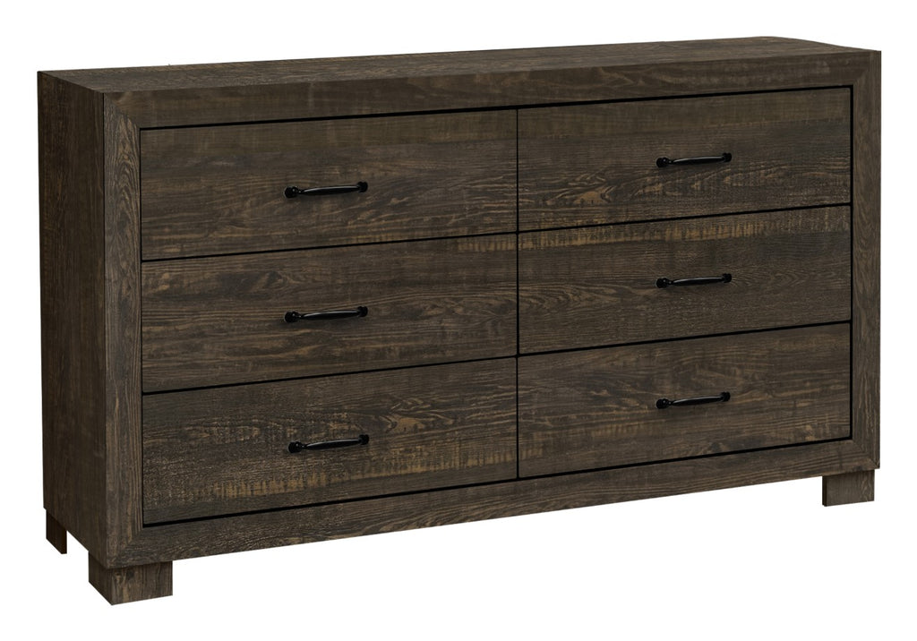 Commode 6 tirroirs bois café - Charlevoix