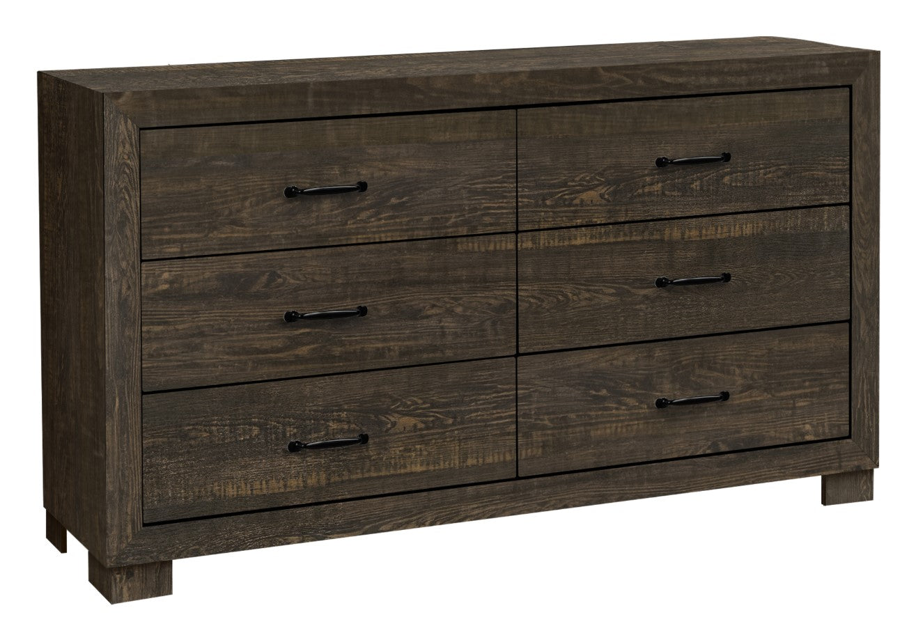 Commode 6 tirroirs bois café - Charlevoix
