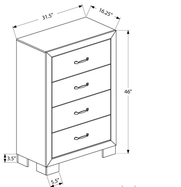 Commode 5 tirroirs en bois café - Charlevoix