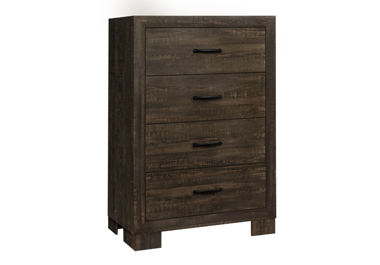 Commode 5 tirroirs en bois café - Charlevoix
