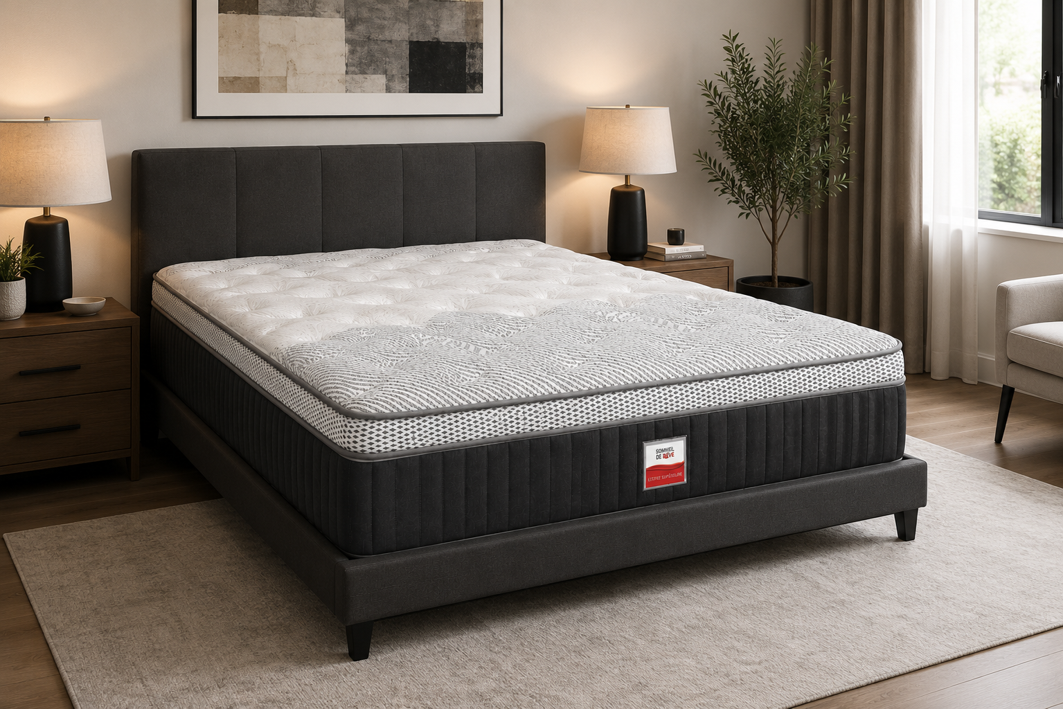 Matelas Ressorts Ensachés Euro Top de 13,5 po - Semi-Ferme