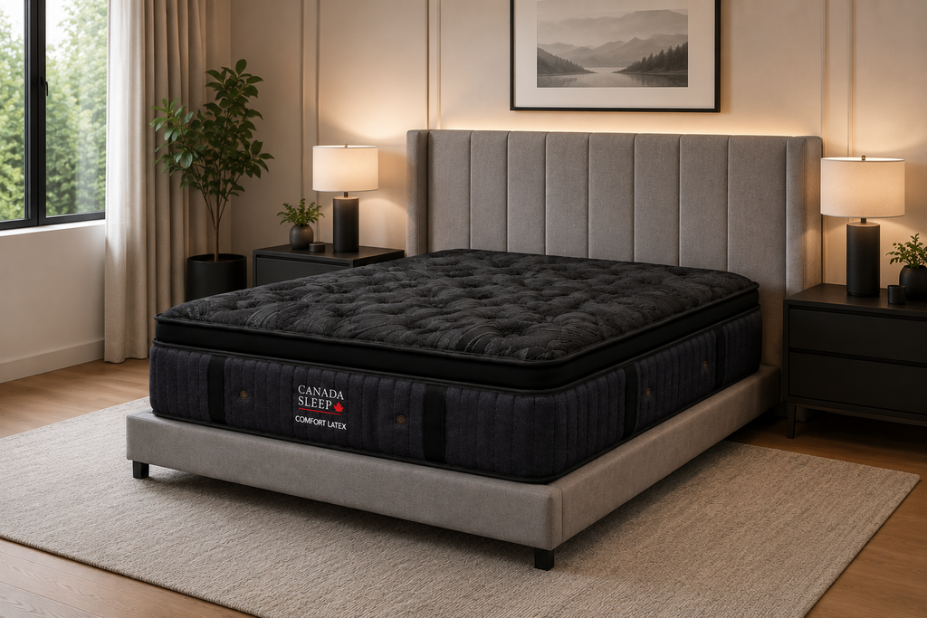 Matelas Hybride Latex ressorts ensachés 13.5 po - Ferme